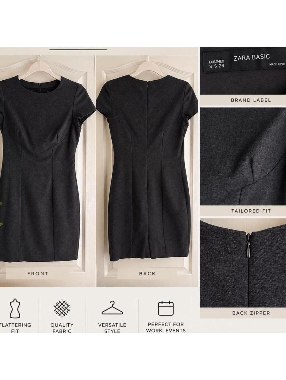 Zara Women's Black and Grey Dress